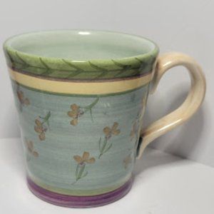 PEASANT POETRY BY HOME TRENDS FLORAL COFFEE MUG 4.5"